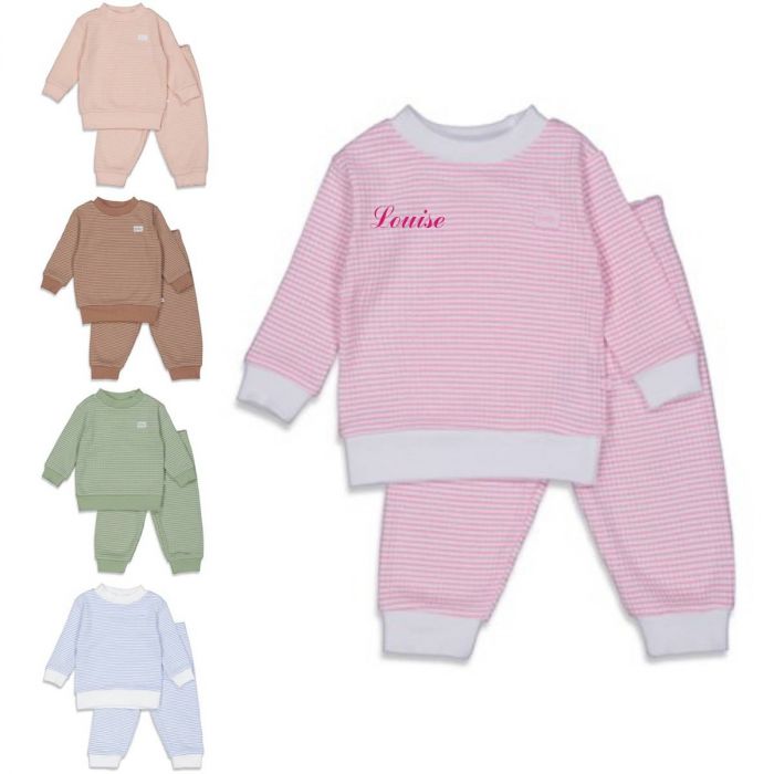 Feetje Pyjama met naam Wafel Lichtroze