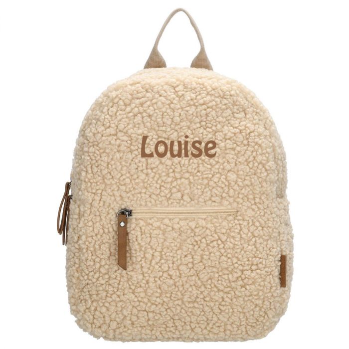 Junior rugtas Teddy met Naam Creme
