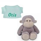 Aap knuffel met naam geborduurd T-shirt Mint