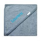 Badcape met naam geborduurd | Grey Blue