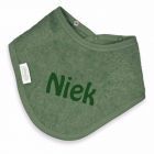 Slabbetje bandana met naam geborduurd | Stone Green | Funnies
