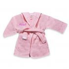 Kinderbadjas met naam geborduurd | Lichtroze