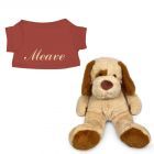 Hond knuffel met naam geborduurd T-shirt Koper