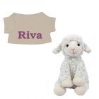 Schaap Texel knuffel met naam geborduurd T-shirt Zand