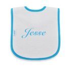 Slabbetje met naam geborduurd | Wit/Turquoise | Funnies