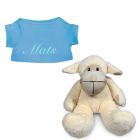 Schaap knuffel met naam geborduurd T-shirt Turquoise