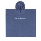 Poncho met naam geborduurd | Silk Blue