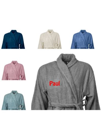 Badjas met naam geborduurd OP = OP | Volwassenen | 5 kleuren | Grijs | Clarysse