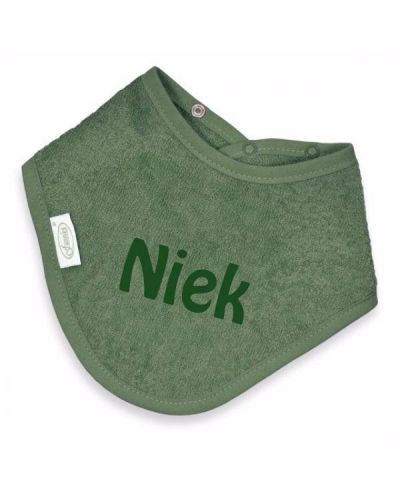 Slabbetje bandana met naam geborduurd | Stone Green | Funnies