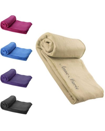 Fleecedeken met naam geborduurd | Beige