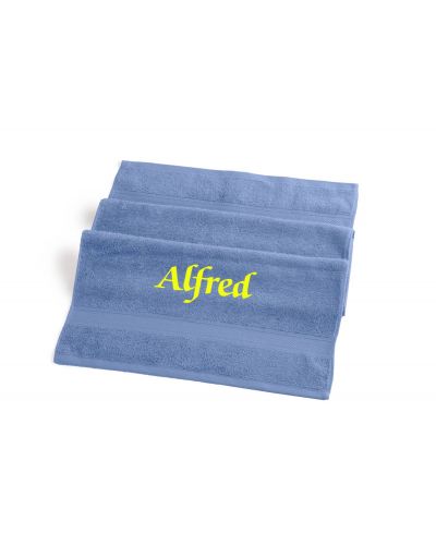 Handdoek met naam geborduurd | Lavendelblauw | 50x100 | Clarysse