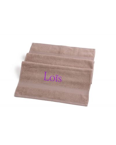 Handdoek met naam geborduurd | Zand | 50x100 | Clarysse