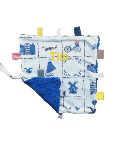 Snoozebaby labeldoekje met naam | Delfts Blauw