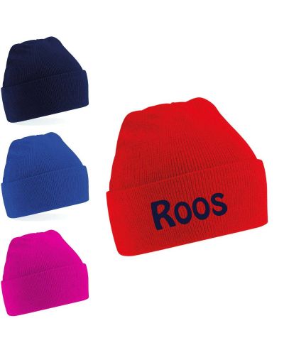 Muts met naam geborduurd | Kind | Beanie | Rood
