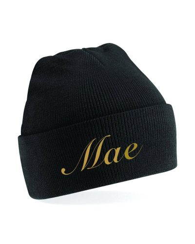 Muts met naam geborduurd | Kind | Beanie | Zwart