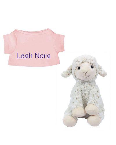 Schaap Texel knuffel met naam geborduurd T-shirt Blush