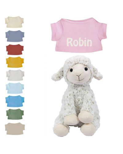 Schaap Texel knuffel met naam geborduurd | 14 kleuren | T-shirt Lichtroze