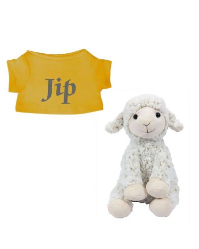 Schaap Texel knuffel met naam geborduurd T-shirt Oker