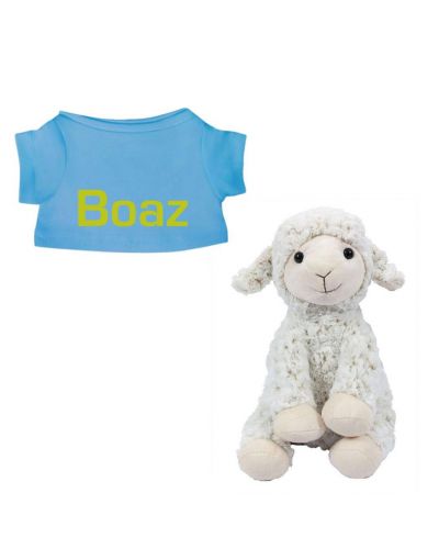 Schaap Texel knuffel met naam geborduurd T-shirt Turquoise