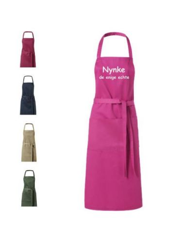 Schort met naam bedrukt | 10 kleuren | Fuchsiaroze