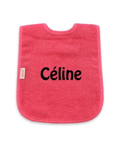 Slabbetje met naam geborduurd | Fuchsia | Funnies