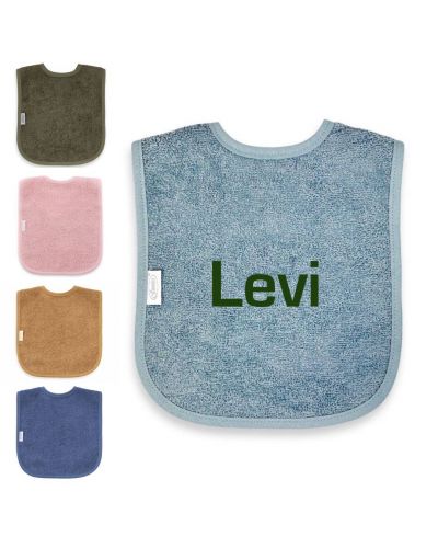 Slabbetje met naam geborduurd | 25 kleuren | Grey Blue | Funnies