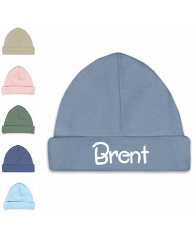 Babymutsje met naam bedrukt | Grey Blue