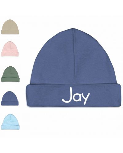 Babymutsje met naam bedrukt | Silk Blue