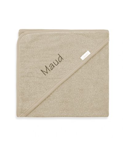Badcape XL met naam geborduurd | Zand