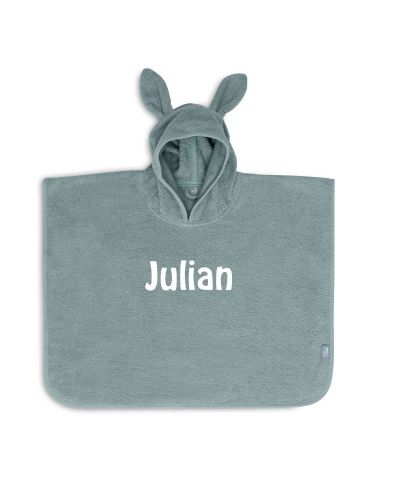 Badponcho met naam geborduurd | Jollein | Sea Green