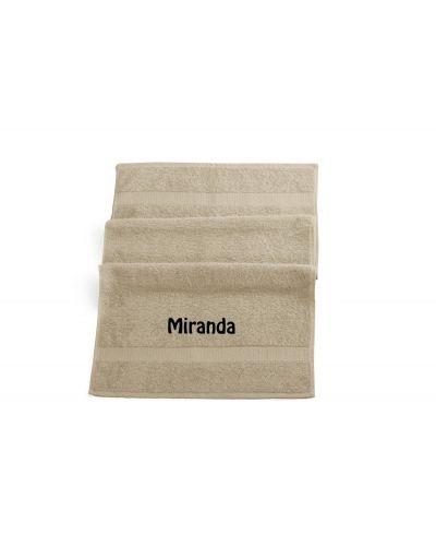 Handdoek met naam geborduurd | Zand | 50x100