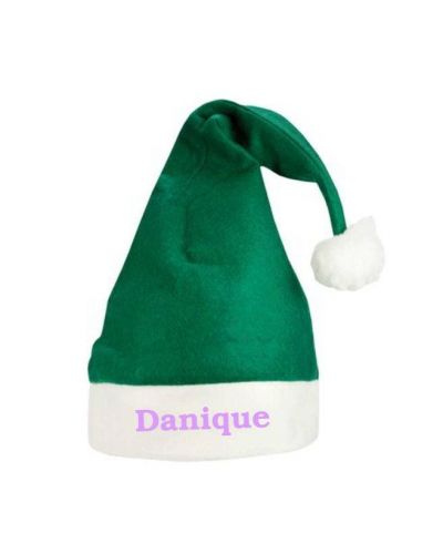 Kerstmuts met naam geborduurd | Volwassen | Groen