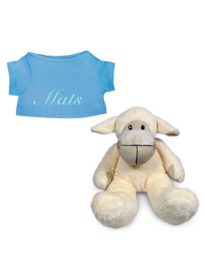 Schaap knuffel met naam geborduurd T-shirt Turquoise