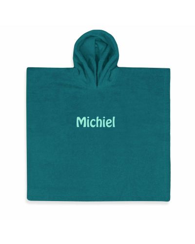 Poncho met naam geborduurd | Lakegreen