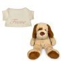 Hond knuffel met naam geborduurd T-shirt Ecru