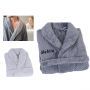 Badjas soft fleece met naam geborduurd | 2 kleuren | Donkergrijs | Clarysse