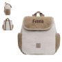 Teddy rugtas met naam geborduurd | Jollein | Colourblock Naturel 