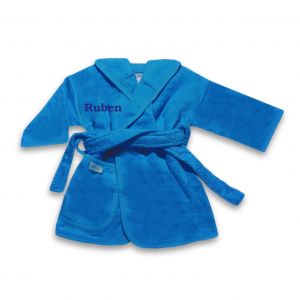 Kinderbadjas met naam geborduurd | Turquoise