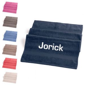 Handdoek met naam geborduurd | 11 kleuren | Marine | 50x100 | Clarysse