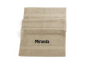 Handdoek met naam geborduurd | Zand | 50x100